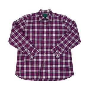 Southern Tide Club Mens Size Large Red Plaid Long Sleeve Button Front Shirt